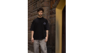 Erkek Kısa Kol Yazlık Tişört Bisiklet Yaka Baskılı Oversize T-Shirt - Siyah Erkek Kısa Kol Yazlık Tişört Bisiklet Yaka Baskılı Oversize T-Shirt - Siyah