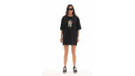 Kadın Baskılı T-Shirt Kısa Kol Bisiklet Yaka Regular Fit Rahat Kalıp Günlük Tişört -Siyah Kadın Baskılı T-Shirt Kısa Kol Bisiklet Yaka Regular Fit Rahat Kalıp Günlük Tişört -Siyah