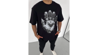 Erkek Baskılı T-Shirt Kısa Kol Bisiklet Yaka Regular Fit Rahat Kalıp Günlük Tişört - Siyah Erkek Baskılı T-Shirt Kısa Kol Bisiklet Yaka Regular Fit Rahat Kalıp Günlük Tişört - Siyah