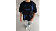 Erkek Kısa Kol Yazlık Tişört Bisiklet Yaka Baskılı Oversize T-Shirt - Siyah Erkek Kısa Kol Yazlık Tişört Bisiklet Yaka Baskılı Oversize T-Shirt - Siyah