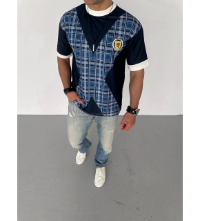 ERKEK Bisiklet Yaka Baskılı Kısa kol Oversize T-Shirt - Siyah