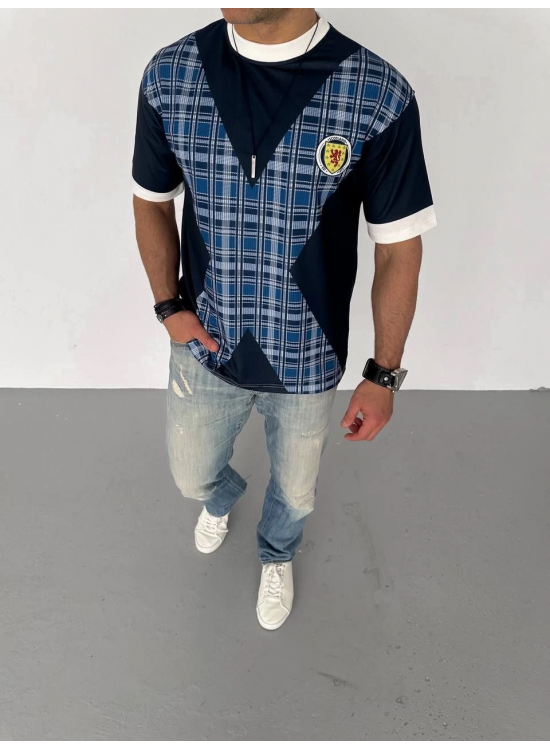 ERKEK Bisiklet Yaka Baskılı Kısa kol Oversize T-Shirt - Siyah ERKEK Bisiklet Yaka Baskılı Kısa kol Oversize T-Shirt - Siyah
