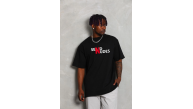 Erkek Kısa Kol Yazlık Tişört Bisiklet Yaka Baskılı Oversize T-Shirt - Siyah Erkek Kısa Kol Yazlık Tişört Bisiklet Yaka Baskılı Oversize T-Shirt - Siyah