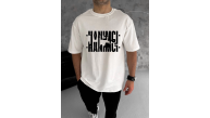 Erkek Tişört Kısa Kol Bisiklet Yaka Katlanan HANIMCI Baskılı T-Shirt - Beyaz Erkek Tişört Kısa Kol Bisiklet Yaka Katlanan HANIMCI Baskılı T-Shirt - Beyaz