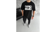 Erkek Tişört Kısa Kol Bisiklet Yaka Katlanan HANIMCI Baskılı T-Shirt - Siyah Erkek Tişört Kısa Kol Bisiklet Yaka Katlanan HANIMCI Baskılı T-Shirt - Siyah