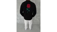 ERKEK 3 iplik Pamuklu Bisiklet Yaka Ön Ve Arka Baskılı SweatShirt - Siyah