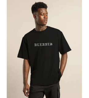 Erkek Baskılı T-Shirt Kısa Kol Bisiklet Yaka Regular Fit Rahat Kalıp Günlük Tişört - Siyah