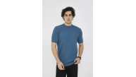 ERKEK Yazlık Tişört Bisiklet Yaka T-Shirt- Turkuaz