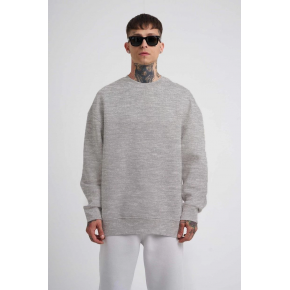 ERKEK Bisikilet Yaka 3 İplik Pamuklu SweatShirt - Gri