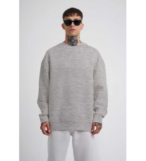 ERKEK Bisikilet Yaka 3 İplik Pamuklu SweatShirt - Gri