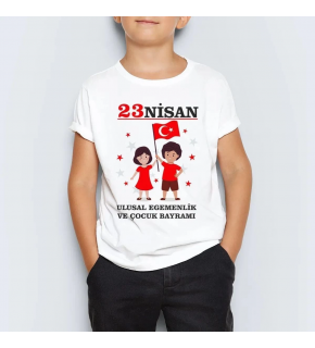 Unisex Çocuk Baskılı T-Shirt - Beyaz