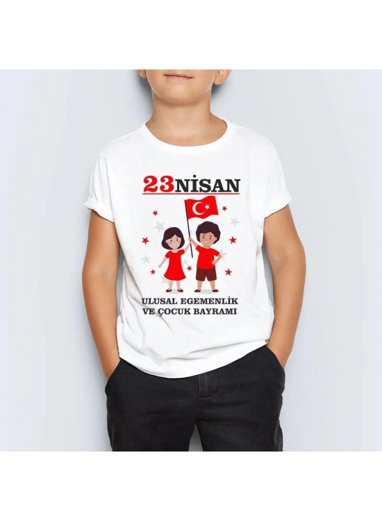 Unisex Çocuk Baskılı T-Shirt - Beyaz Unisex Çocuk Baskılı T-Shirt - Beyaz