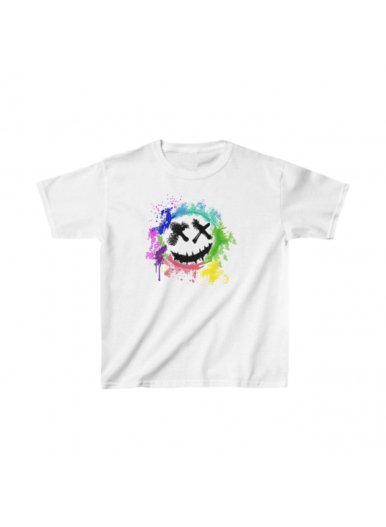 Unisex Çocuk Baskılı T-Shirt - Beyaz Unisex Çocuk Baskılı T-Shirt - Beyaz