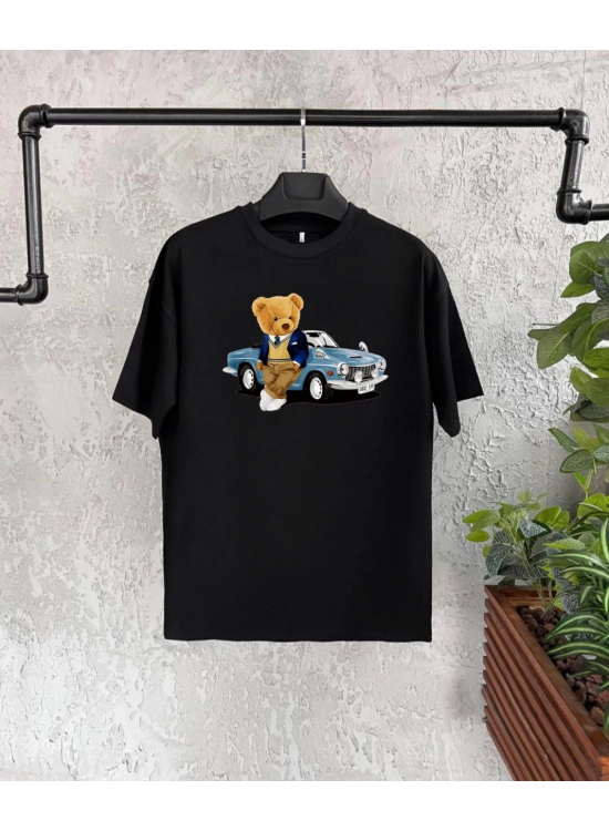 Unisex Çocuk Baskılı T-Shirt - Siyah