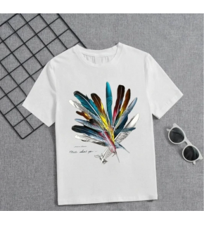 Kız Çocuk Baskılı T-Shirt - Beyaz
