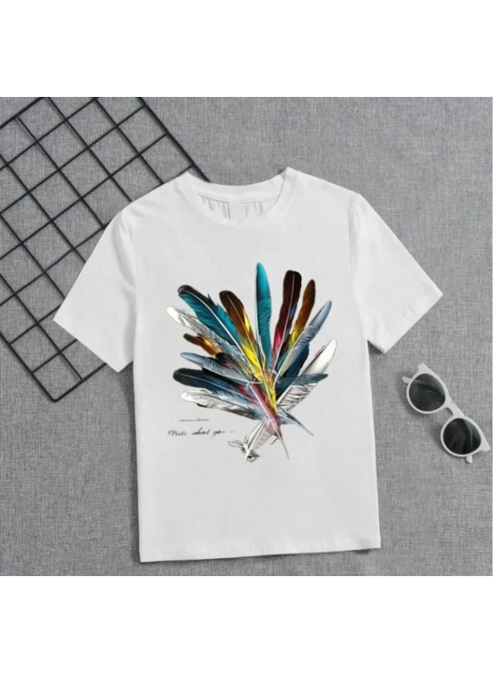 Kız Çocuk Baskılı T-Shirt - Beyaz Kız Çocuk Baskılı T-Shirt - Beyaz