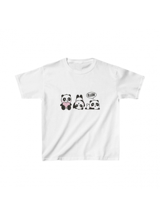 Unisex Çocuk Baskılı T-Shirt - Beyaz