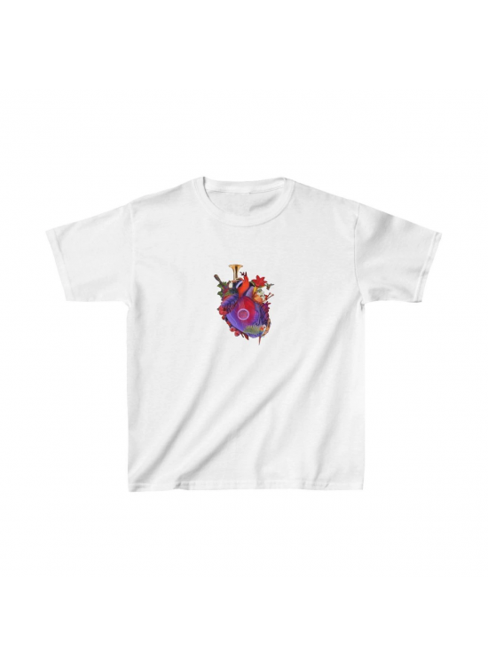 Unisex Çocuk Baskılı T-Shirt - Beyaz Unisex Çocuk Baskılı T-Shirt - Beyaz