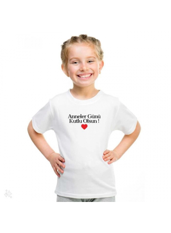 Unisex Çocuk Baskılı T-Shirt - Beyaz