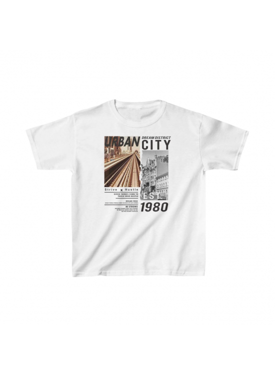 Unisex Çocuk Baskılı T-Shirt - Beyaz Unisex Çocuk Baskılı T-Shirt - Beyaz