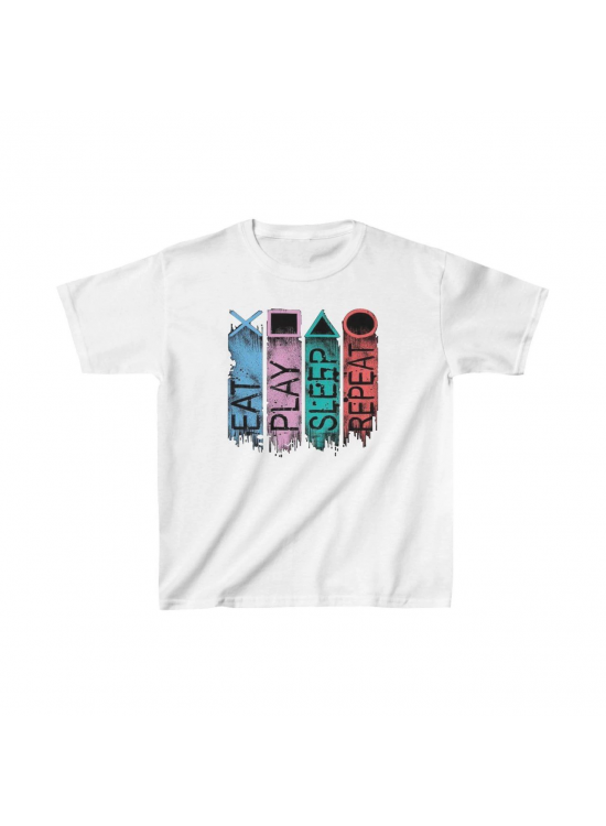 Unisex Çocuk Baskılı T-Shirt - Beyaz Unisex Çocuk Baskılı T-Shirt - Beyaz