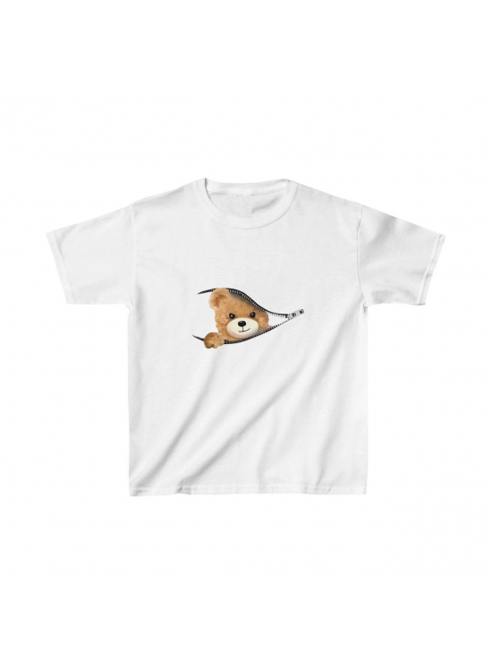 Unisex Çocuk Baskılı T-Shirt - Beyaz Unisex Çocuk Baskılı T-Shirt - Beyaz