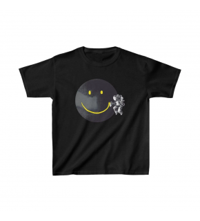 Unisex Çocuk Baskılı T-Shirt - Siyah