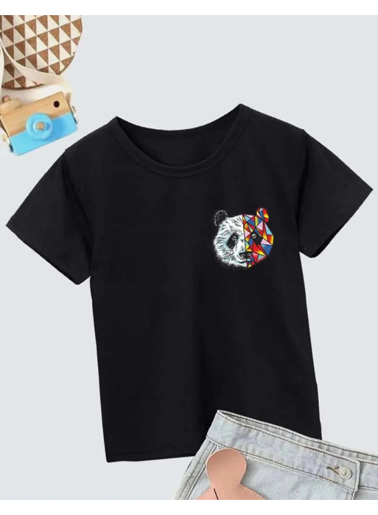 Unisex Çocuk Baskılı T-Shirt - Siyah Unisex Çocuk Baskılı T-Shirt - Siyah