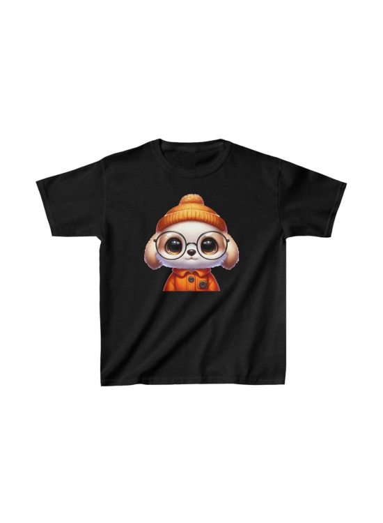 Unisex Çocuk Baskılı T-Shirt - Siyah