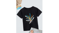 Kız Çocuk Baskılı T-Shirt- Siyah Kız Çocuk Baskılı T-Shirt- Siyah