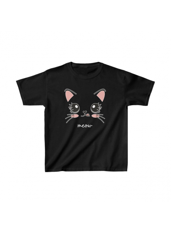 Unisex Çocuk Baskılı T-Shirt - Siyah Unisex Çocuk Baskılı T-Shirt - Siyah