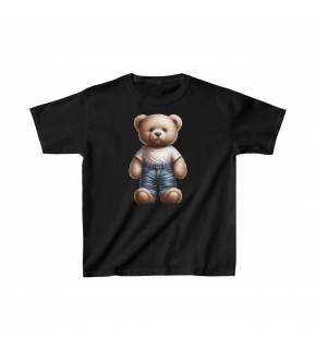 Unisex Çocuk Baskılı T-Shirt - Siyah