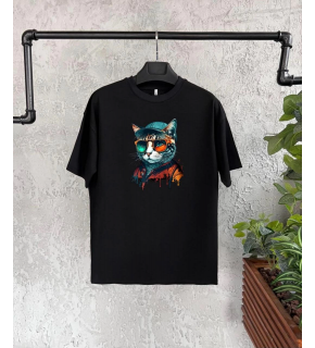 Unisex Çocuk Baskılı T-Shirt - Siyah