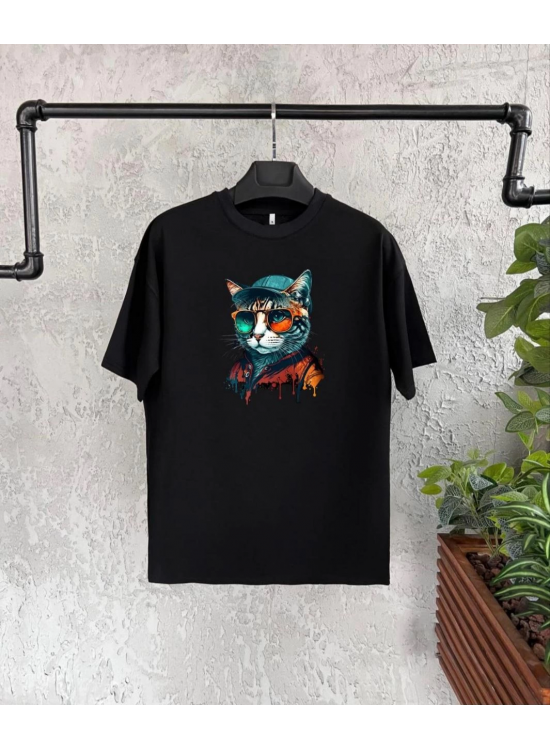 Unisex Çocuk Baskılı T-Shirt - Siyah