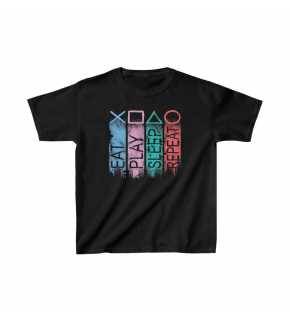 Unisex Çocuk Baskılı T-Shirt - Siyah
