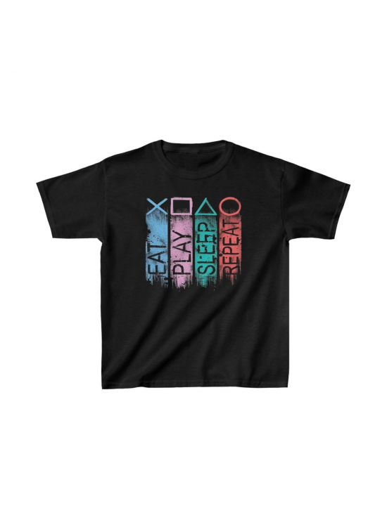 Unisex Çocuk Baskılı T-Shirt - Siyah Unisex Çocuk Baskılı T-Shirt - Siyah