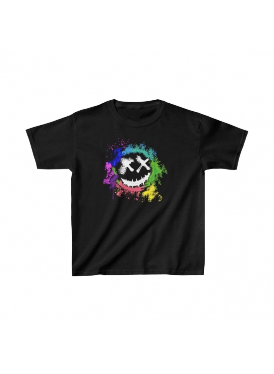 Unisex Çocuk Baskılı T-Shirt - Siyah Unisex Çocuk Baskılı T-Shirt - Siyah