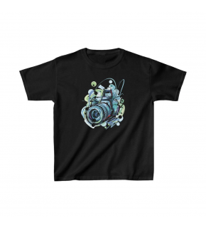 Unisex Çocuk Baskılı T-Shirt - Siyah