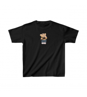 Unisex Çocuk Baskılı T-Shirt - Siyah