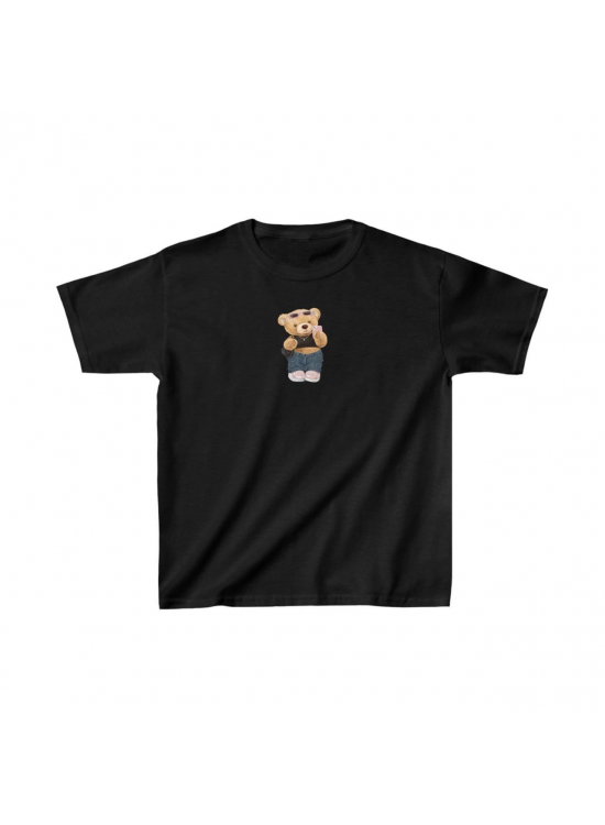 Unisex Çocuk Baskılı T-Shirt - Siyah Unisex Çocuk Baskılı T-Shirt - Siyah