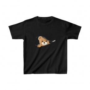 Unisex Çocuk Baskılı T-Shirt - Siyah