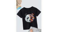 Unisex Çocuk Baskılı T-Shirt - Siyah Unisex Çocuk Baskılı T-Shirt - Siyah