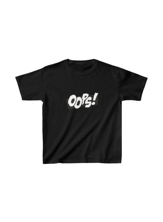 Unisex Çocuk Baskılı T-Shirt - Siyah