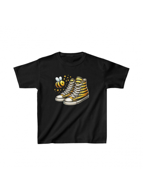 Unisex Çocuk Baskılı T-Shirt - Siyah