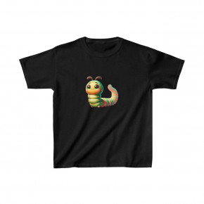 Unisex Çocuk Baskılı T-Shirt - Siyah