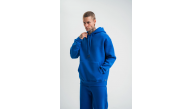 ERKEK 3 İplik Oversize Kapşonlu Basic SweatShirt Hoodie - Mavi