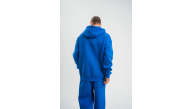 ERKEK 3 İplik Oversize Kapşonlu Basic SweatShirt Hoodie - Mavi