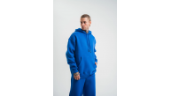 ERKEK 3 İplik Oversize Kapşonlu Basic SweatShirt Hoodie - Mavi