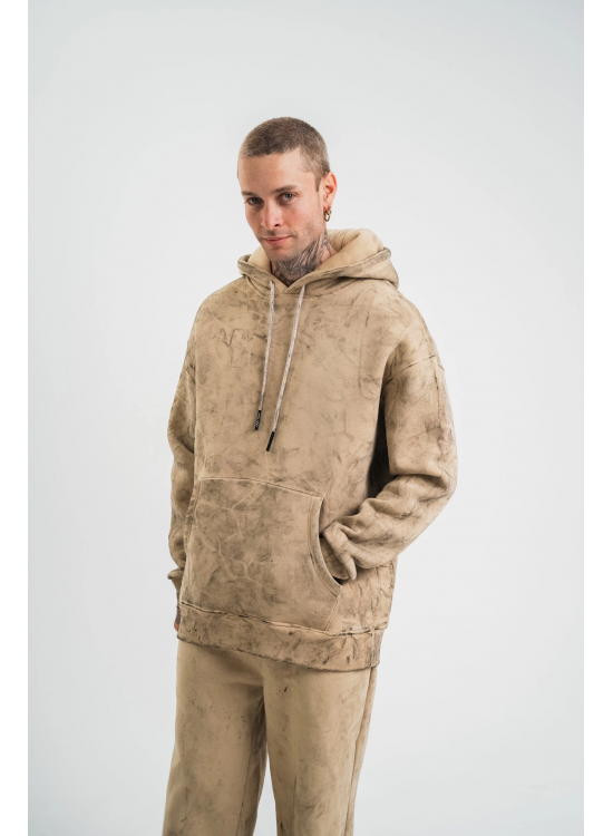 ERKEK 3 iplik Pamuklu Oversize Kapüşonlu Yıkamalı Hoodie SweatShirt - Bej ERKEK 3 iplik Pamuklu Oversize Kapüşonlu Yıkamalı Hoodie SweatShirt - Bej