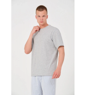 Erkek Düz T-Shirt Kısa Kol Bisiklet Yaka Regular Fit Rahat Kalıp Günlük Tişört - Gri